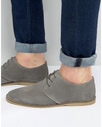 Chaussures derby en daim grises Asos