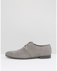 Chaussures derby en daim grises Hugo Boss