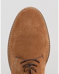 Chaussures derby en daim marron clair Base London