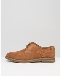 Chaussures derby en daim marron clair Base London