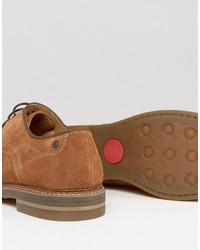 Chaussures derby en daim marron clair Base London