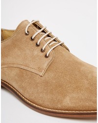 Chaussures derby en daim marron clair Asos