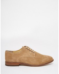 Chaussures derby en daim marron clair Asos