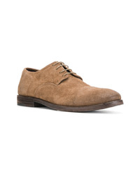 Chaussures derby en daim marron clair Del Carlo