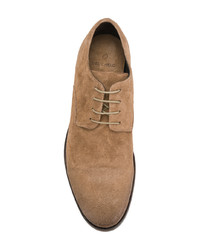 Chaussures derby en daim marron clair Del Carlo