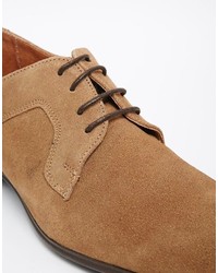 Chaussures derby en daim marron clair Selected