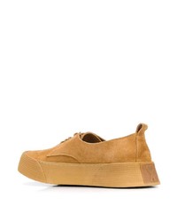 Chaussures derby en daim marron clair Ami Paris