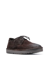 Chaussures derby en daim marron foncé Marsèll