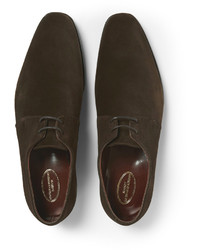 Chaussures derby en daim marron foncé