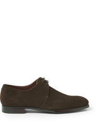 Chaussures derby en daim marron foncé