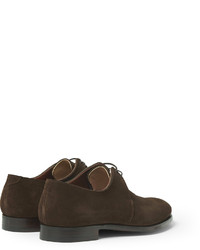 Chaussures derby en daim marron foncé