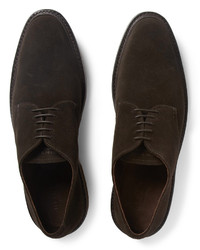 Chaussures derby en daim marron foncé