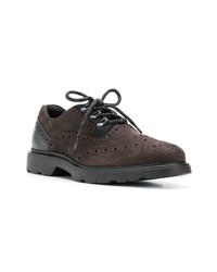 Chaussures derby en daim marron foncé Hogan