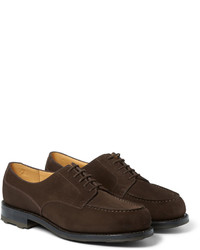 Chaussures derby en daim marron foncé