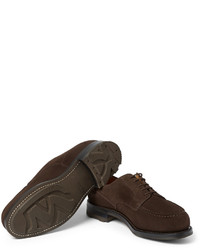 Chaussures derby en daim marron foncé