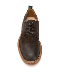 Chaussures derby en daim marron foncé Green George