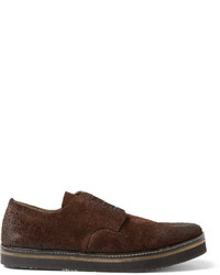 Chaussures derby en daim marron foncé Marsèll