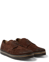 Chaussures derby en daim marron foncé Marsèll