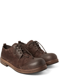 Chaussures derby en daim marron foncé Marsèll