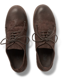 Chaussures derby en daim marron foncé Marsèll