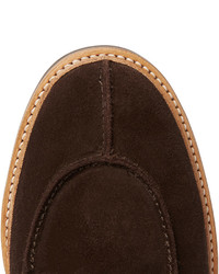 Chaussures derby en daim marron foncé Grenson