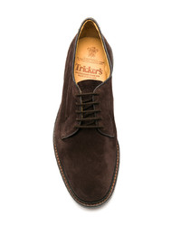 Chaussures derby en daim marron foncé Trickers