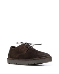 Chaussures derby en daim marron foncé Marsèll