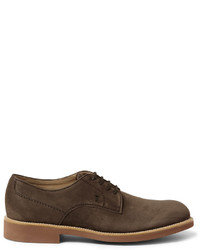 Chaussures derby en daim marron foncé Tod's