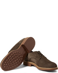 Chaussures derby en daim marron foncé Tod's