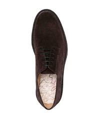 Chaussures derby en daim marron foncé Paul Smith