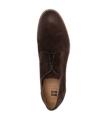 Chaussures derby en daim marron foncé Moma