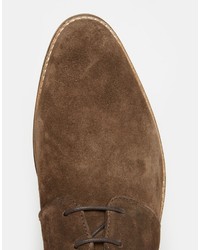 Chaussures derby en daim marron Asos