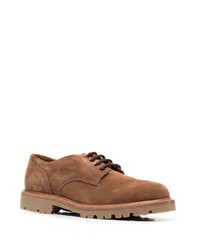 Chaussures derby en daim marron Brunello Cucinelli