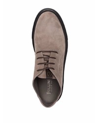 Chaussures derby en daim marron Pollini