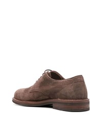 Chaussures derby en daim marron Brunello Cucinelli