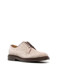 Chaussures derby en daim marron Brunello Cucinelli