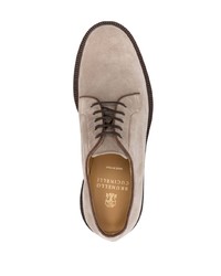 Chaussures derby en daim marron Brunello Cucinelli