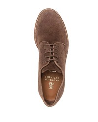 Chaussures derby en daim marron Brunello Cucinelli