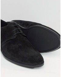 Chaussures derby en daim noires Hugo Boss