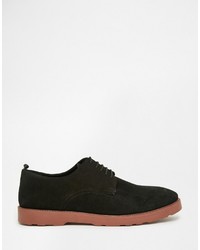 Chaussures derby en daim noires Asos