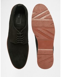 Chaussures derby en daim noires Asos