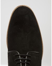 Chaussures derby en daim noires Asos