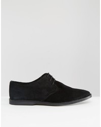 Chaussures derby en daim noires Asos