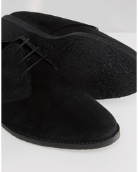 Chaussures derby en daim noires Asos