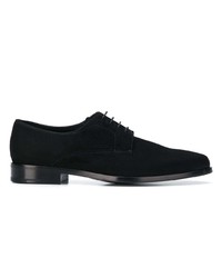 Chaussures derby en daim noires Prada