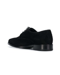 Chaussures derby en daim noires Prada