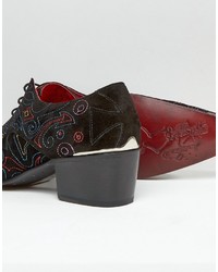 Chaussures derby en daim noires Jeffery West