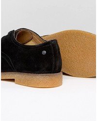 Chaussures derby en daim noires Base London