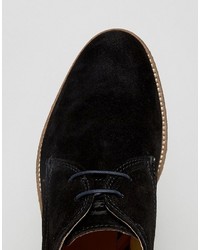 Chaussures derby en daim noires Base London