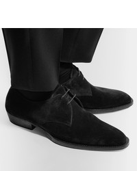Chaussures derby en daim noires Saint Laurent